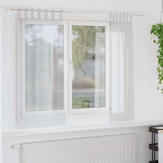 vidaXL Voile Curtain 2 pcs Light Grey 175 x 140 cm Polyester