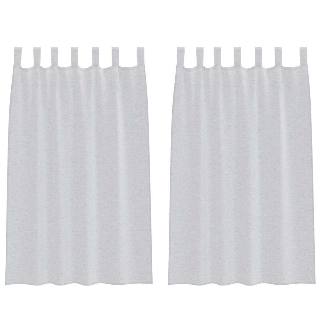 vidaXL Voile Curtain 2 pcs Light Grey 175 x 140 cm Polyester