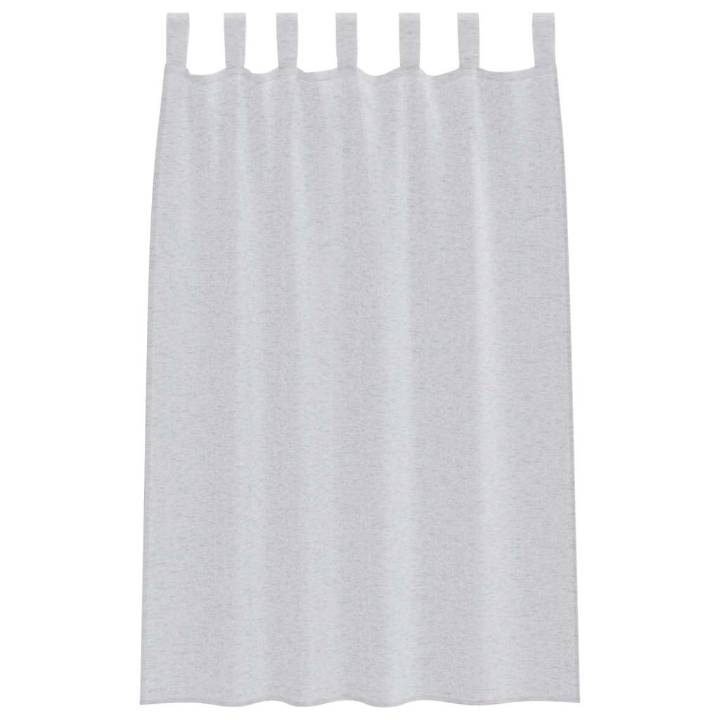 vidaXL Voile Curtain 2 pcs Light Grey 175 x 140 cm Polyester