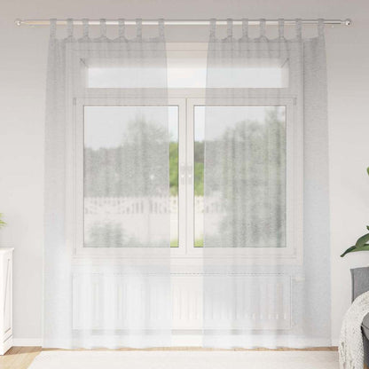vidaXL Voile Curtain 2 pcs Light Grey 225 x 140 cm Polyester