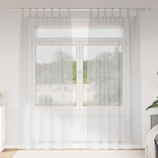 vidaXL Voile Curtain 2 pcs Light Grey 225 x 140 cm Polyester