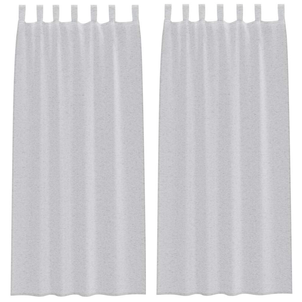 vidaXL Voile Curtain 2 pcs Light Grey 245 x 140 cm Polyester