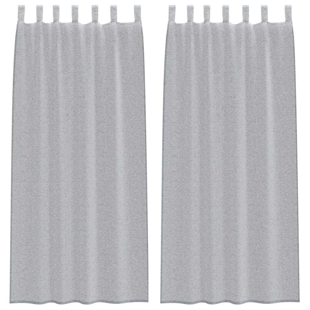 vidaXL Voile Curtain 2 pcs Dark Grey 245 x 140 cm Polyester