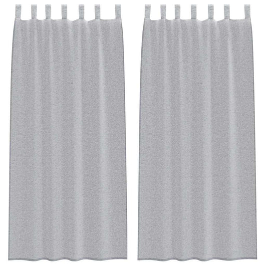 vidaXL Voile Curtain 2 pcs Dark Grey 245 x 140 cm Polyester