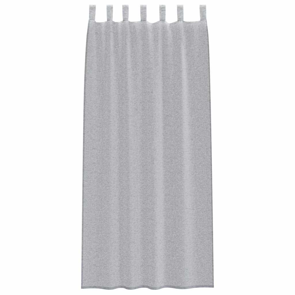 vidaXL Voile Curtain 2 pcs Dark Grey 245 x 140 cm Polyester