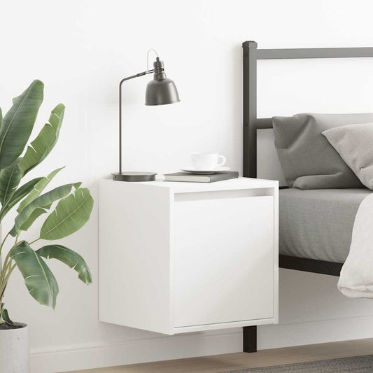 vidaXL Wall-Mounted Bedside Cabinet White 38x34x40 cm