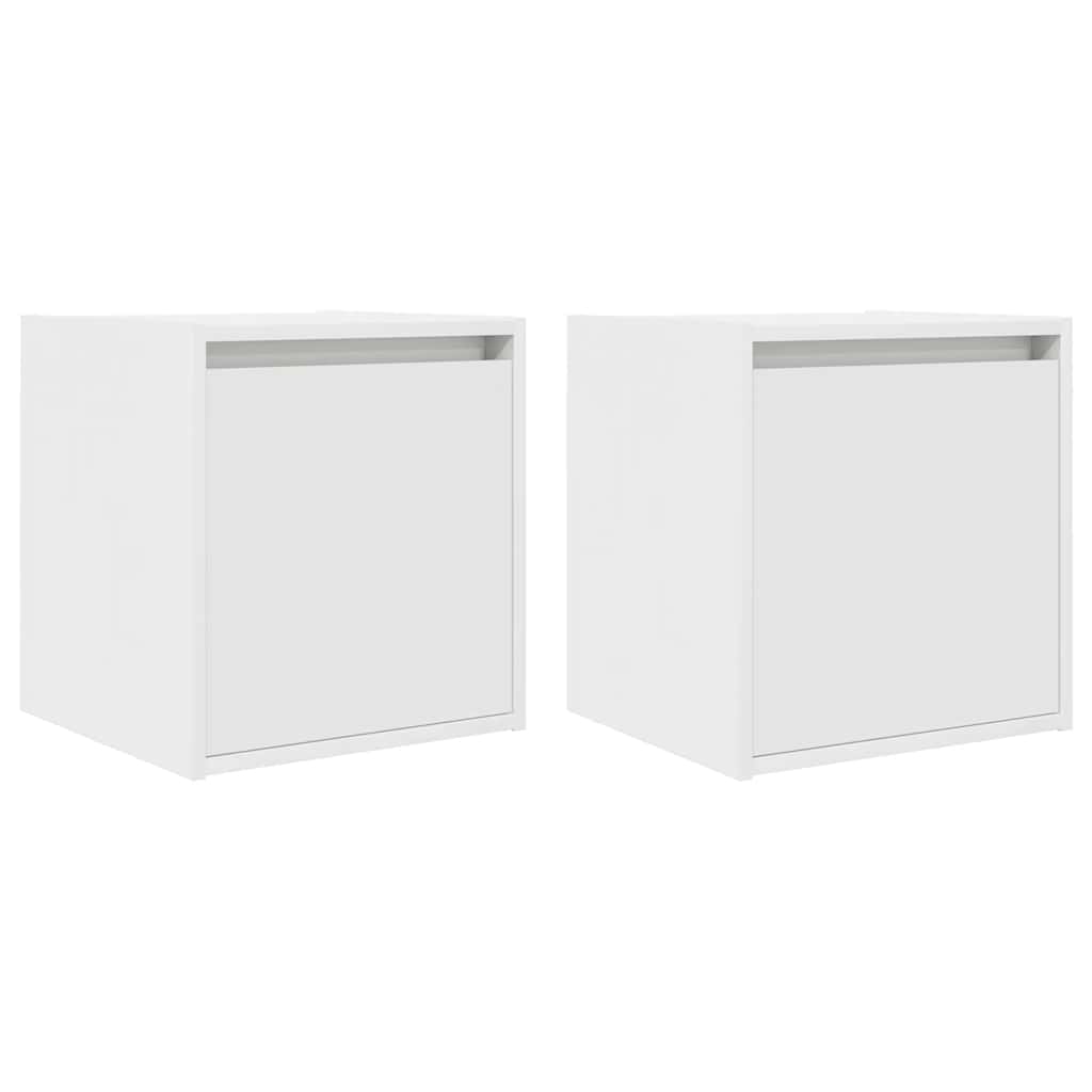 vidaXL Wall-Mounted Bedside Cabinets 2 pcs White 38x34x40 cm