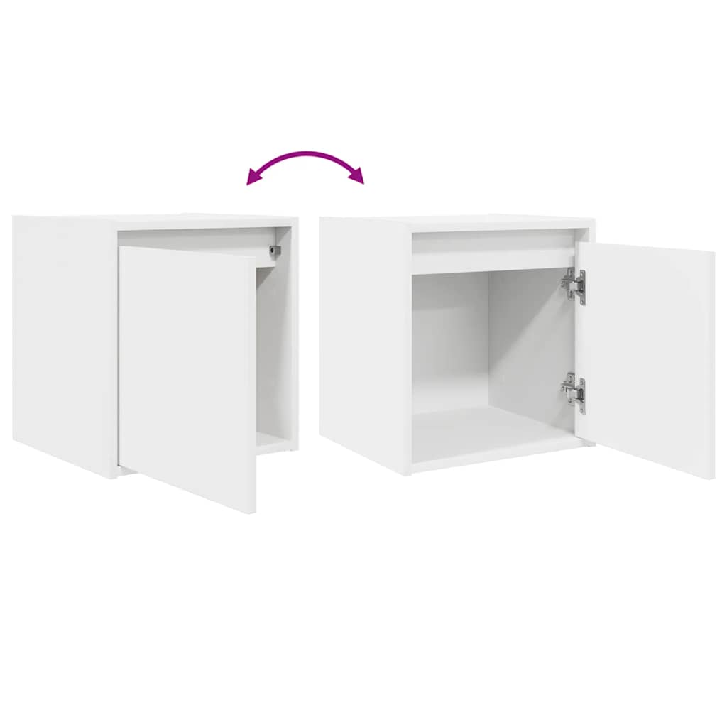 vidaXL Wall-Mounted Bedside Cabinets 2 pcs White 38x34x40 cm