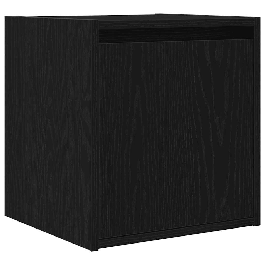 vidaXL Wall-Mounted Bedside Cabinet Black 38x34x40 cm