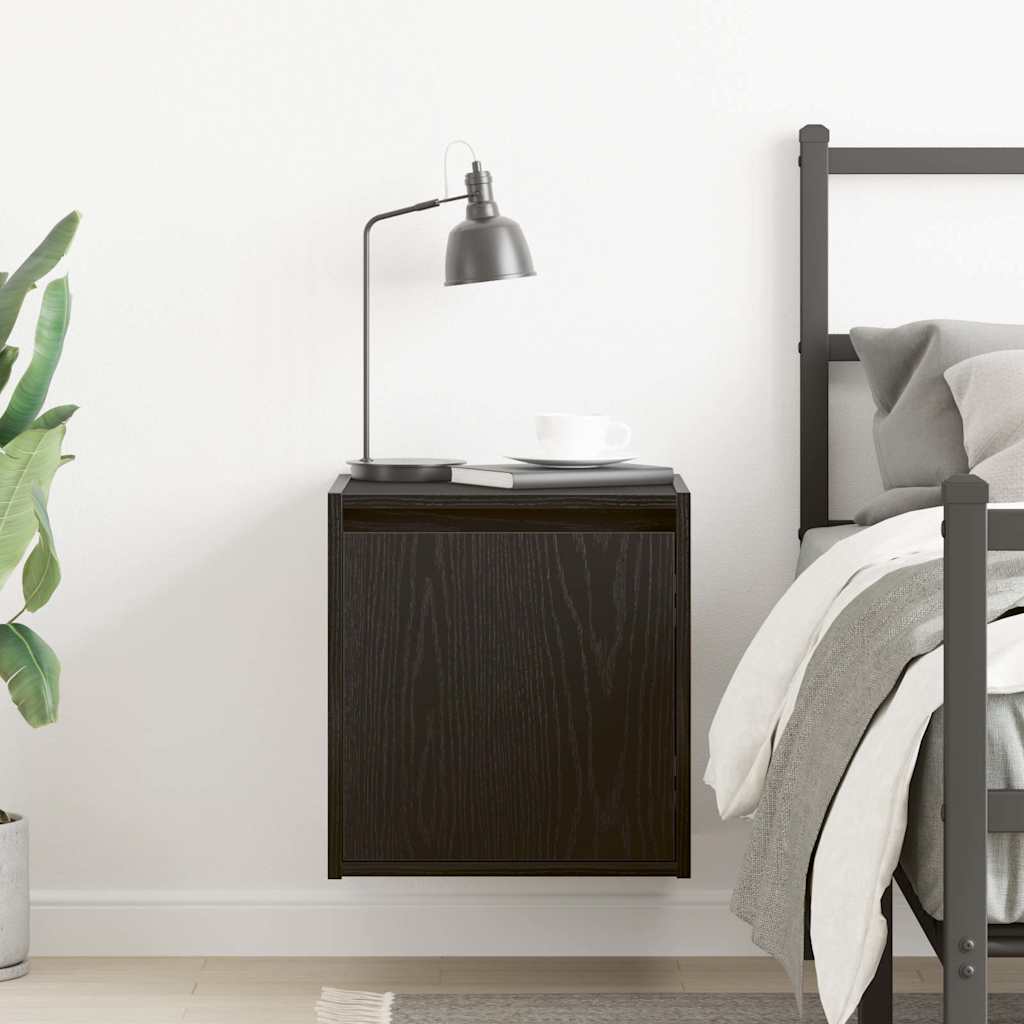 vidaXL Wall-Mounted Bedside Cabinet Black 38x34x40 cm