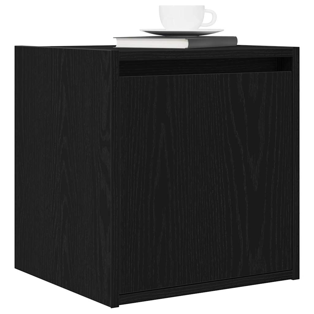 vidaXL Wall-Mounted Bedside Cabinet Black 38x34x40 cm