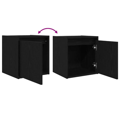 vidaXL Wall-Mounted Bedside Cabinet Black 38x34x40 cm