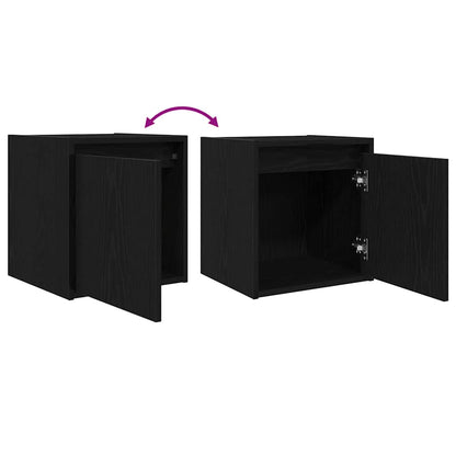 vidaXL Wall-Mounted Bedside Cabinet Black 38x34x40 cm