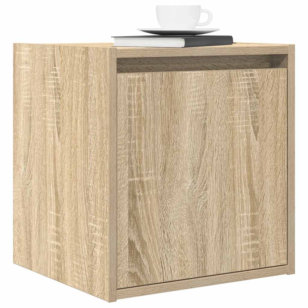 vidaXL Wall-Mounted Bedside Cabinet Sonoma Oak 38x34x40 cm
