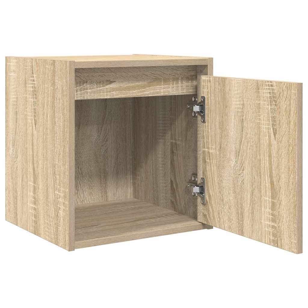 vidaXL Wall-Mounted Bedside Cabinet Sonoma Oak 38x34x40 cm