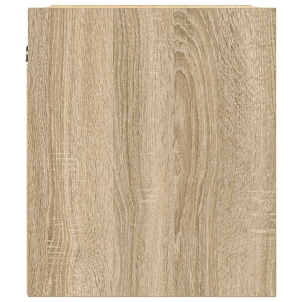 vidaXL Wall-Mounted Bedside Cabinet Sonoma Oak 38x34x40 cm