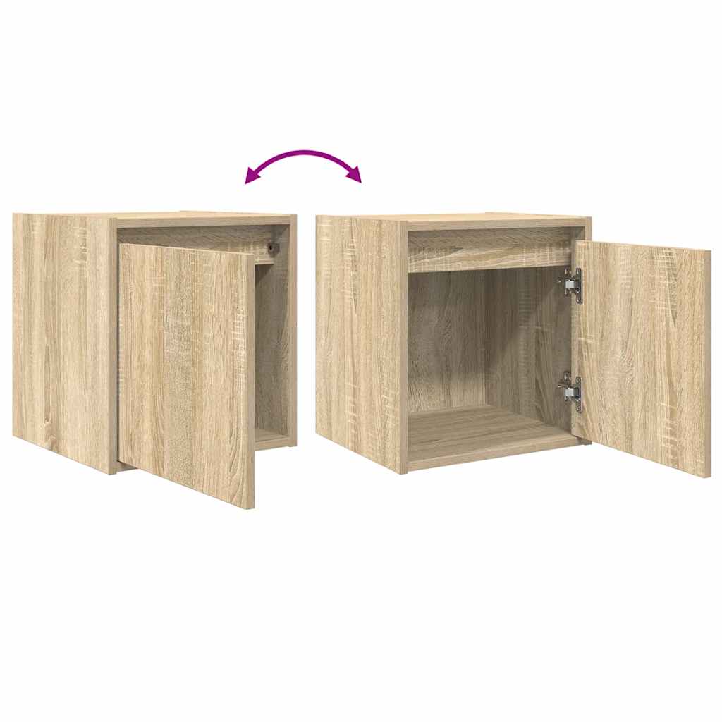 vidaXL Wall-Mounted Bedside Cabinet Sonoma Oak 38x34x40 cm