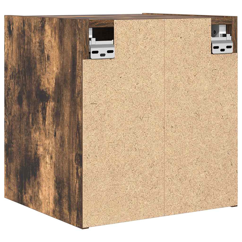 vidaXL Wall-Mounted Bedside Cabinet Smoked Oak 38x34x40 cm