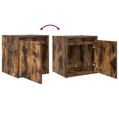 vidaXL Wall-Mounted Bedside Cabinet Smoked Oak 38x34x40 cm