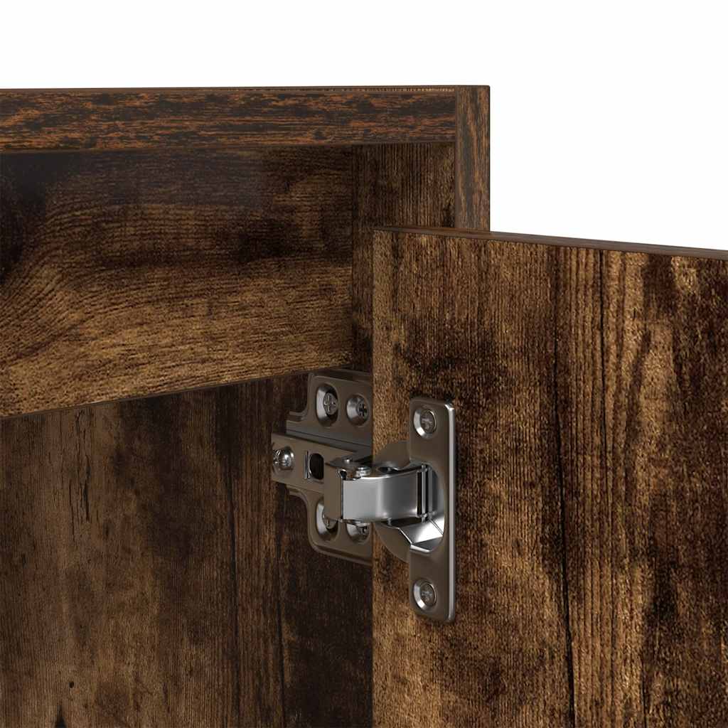 vidaXL Wall-Mounted Bedside Cabinet Smoked Oak 38x34x40 cm