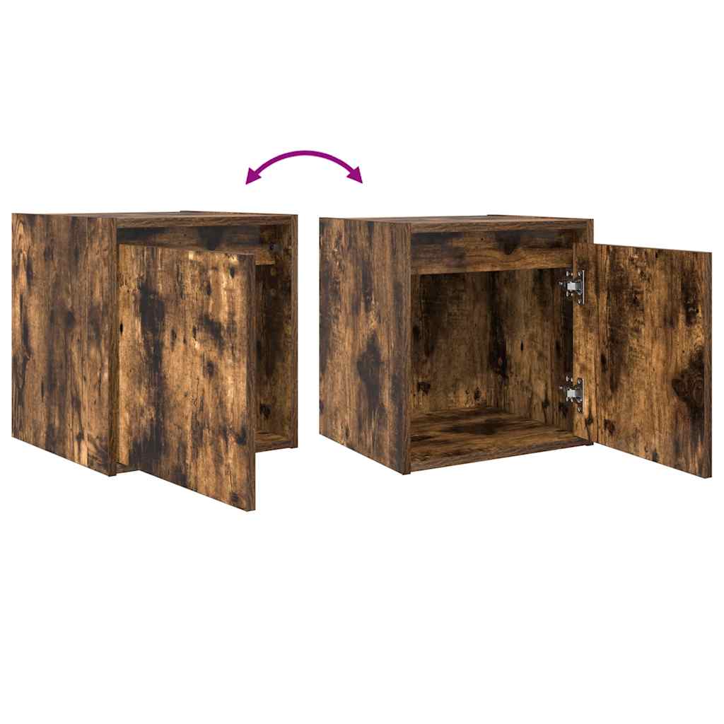 vidaXL Wall-Mounted Bedside Cabinets 2 pcs Smoked Oak 38x34x40 cm