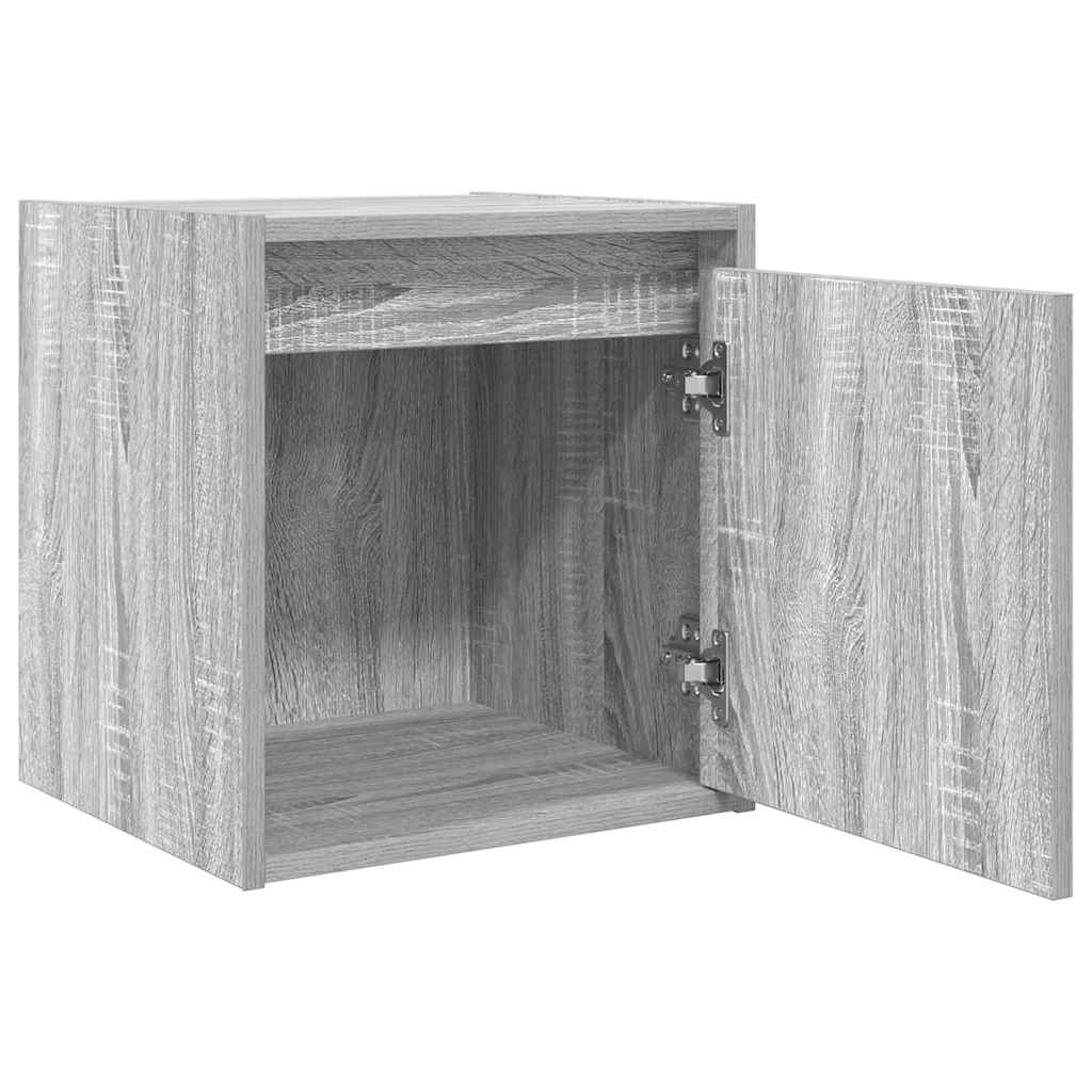 vidaXL Wall-Mounted Bedside Cabinet Grey Sonoma 38x34x40 cm