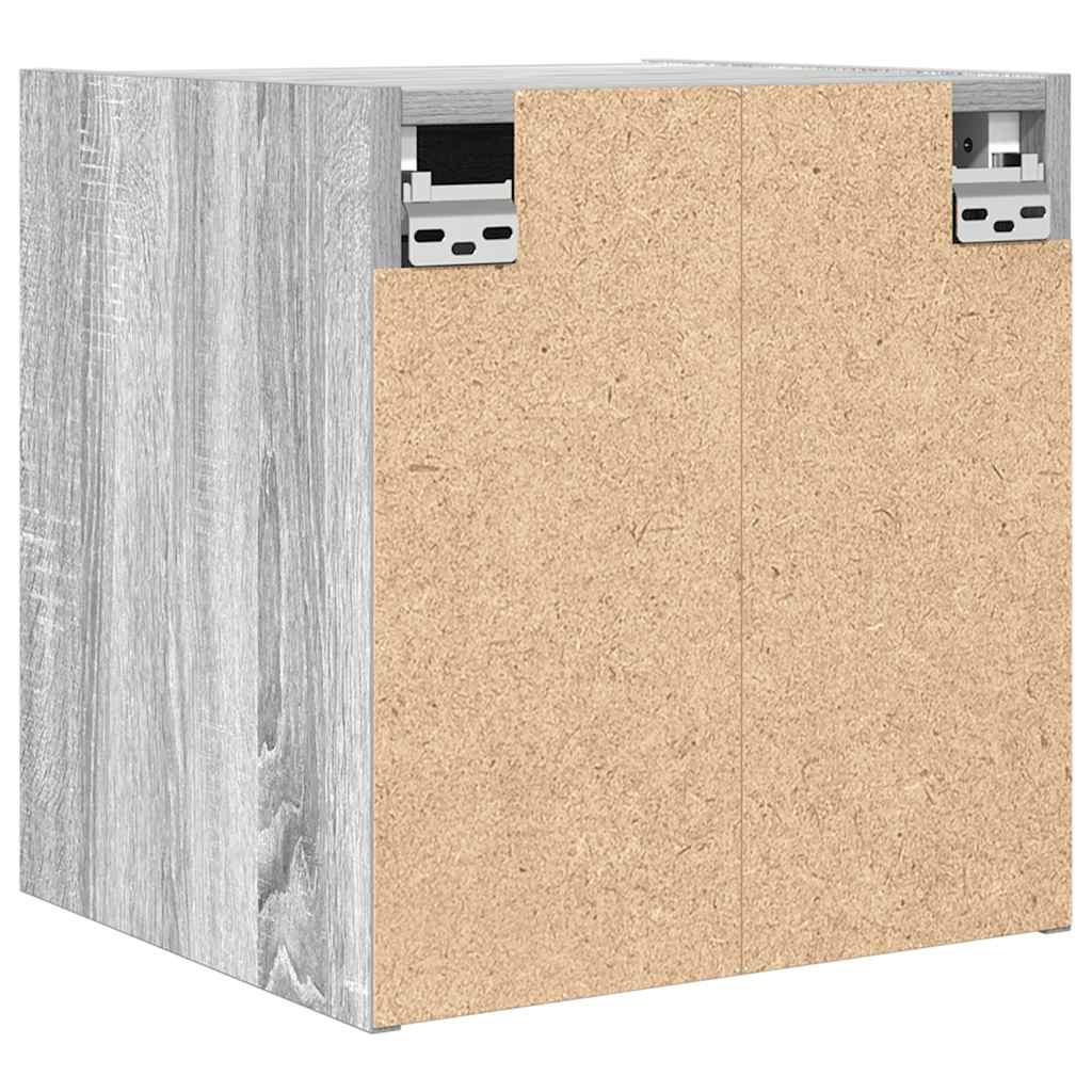 vidaXL Wall-Mounted Bedside Cabinet Grey Sonoma 38x34x40 cm