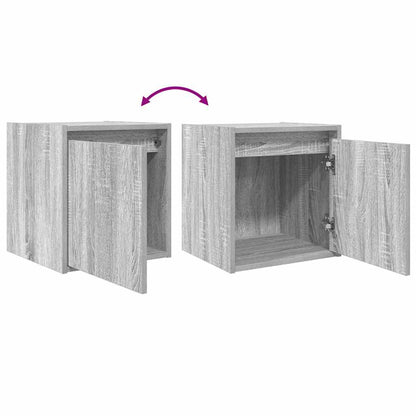 vidaXL Wall-Mounted Bedside Cabinet Grey Sonoma 38x34x40 cm