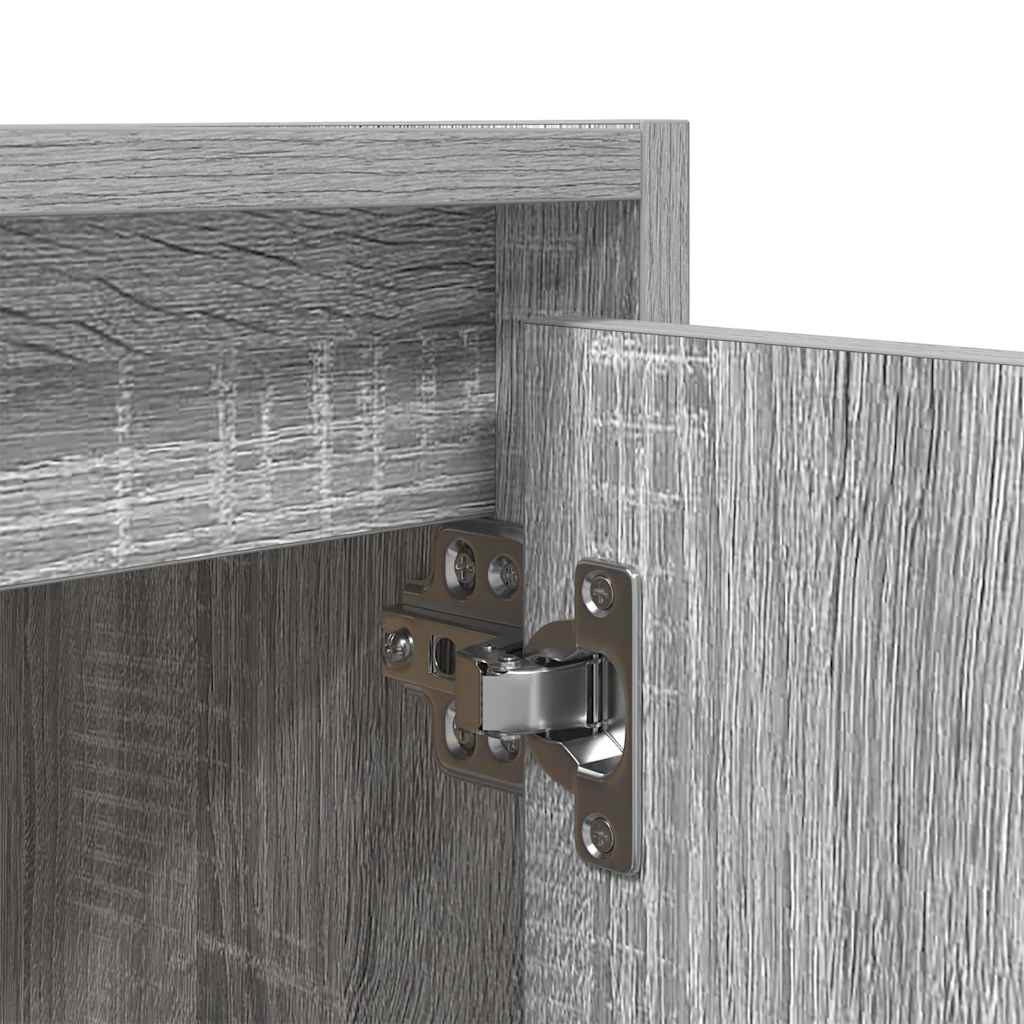 vidaXL Wall-Mounted Bedside Cabinet Grey Sonoma 38x34x40 cm