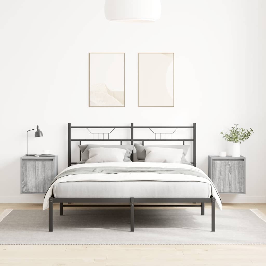 vidaXL Wall-Mounted Bedside Cabinets 2 pcs Grey Sonoma 38x34x40 cm