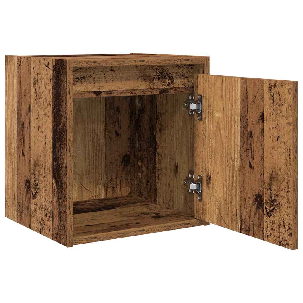 vidaXL Wall-Mounted Bedside Cabinet Old Wood 38x34x40 cm