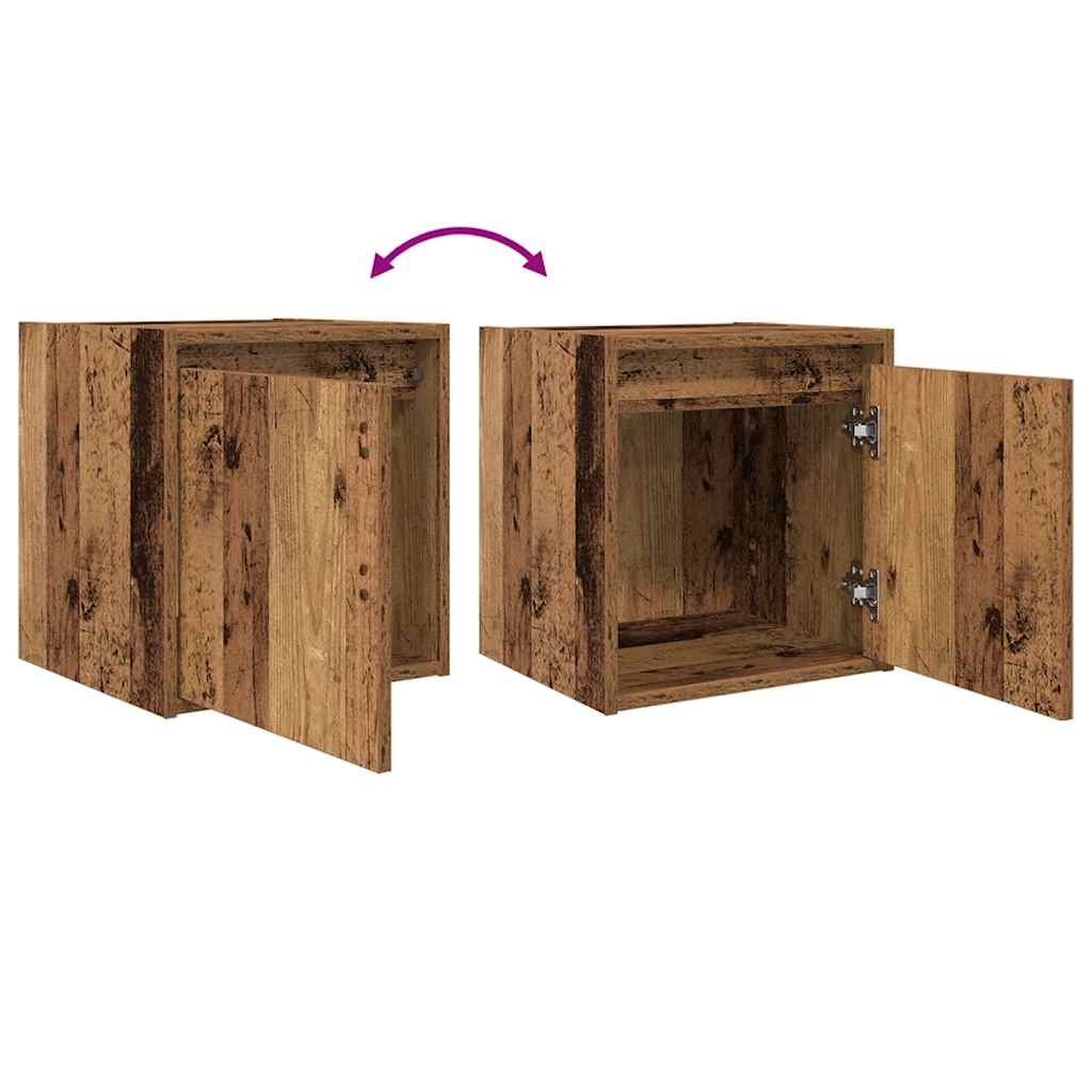 vidaXL Wall-Mounted Bedside Cabinet Old Wood 38x34x40 cm