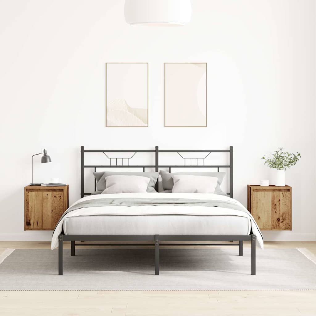 vidaXL Wall-Mounted Bedside Cabinets 2 pcs Old Wood 38x34x40 cm