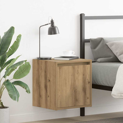 vidaXL Wall-Mounted Bedside Cabinet Artisan Oak 38x34x40 cm
