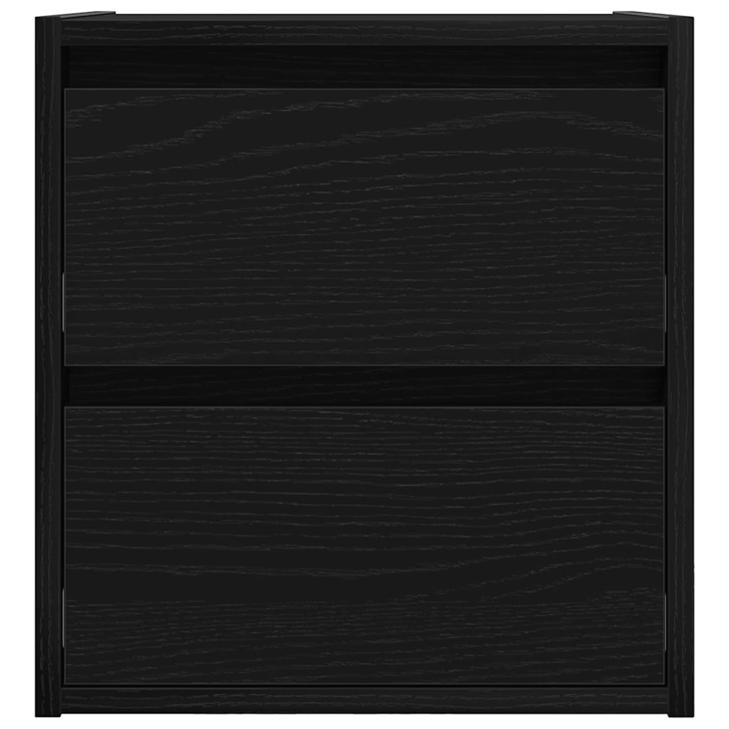 vidaXL Wall-mounted Bedside Cabinet Black Oak 38x34x40 cm