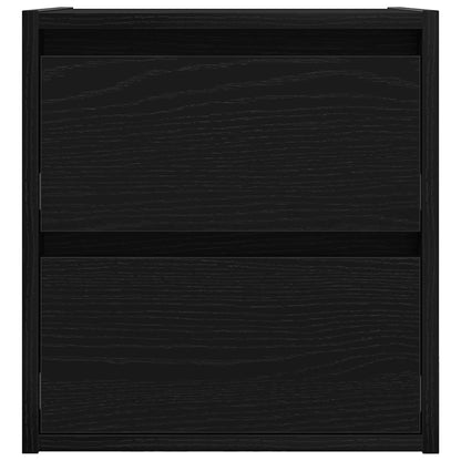 vidaXL Wall-mounted Bedside Cabinet Black Oak 38x34x40 cm