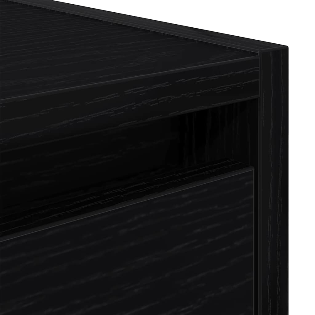 vidaXL Wall-mounted Bedside Cabinet Black Oak 38x34x40 cm