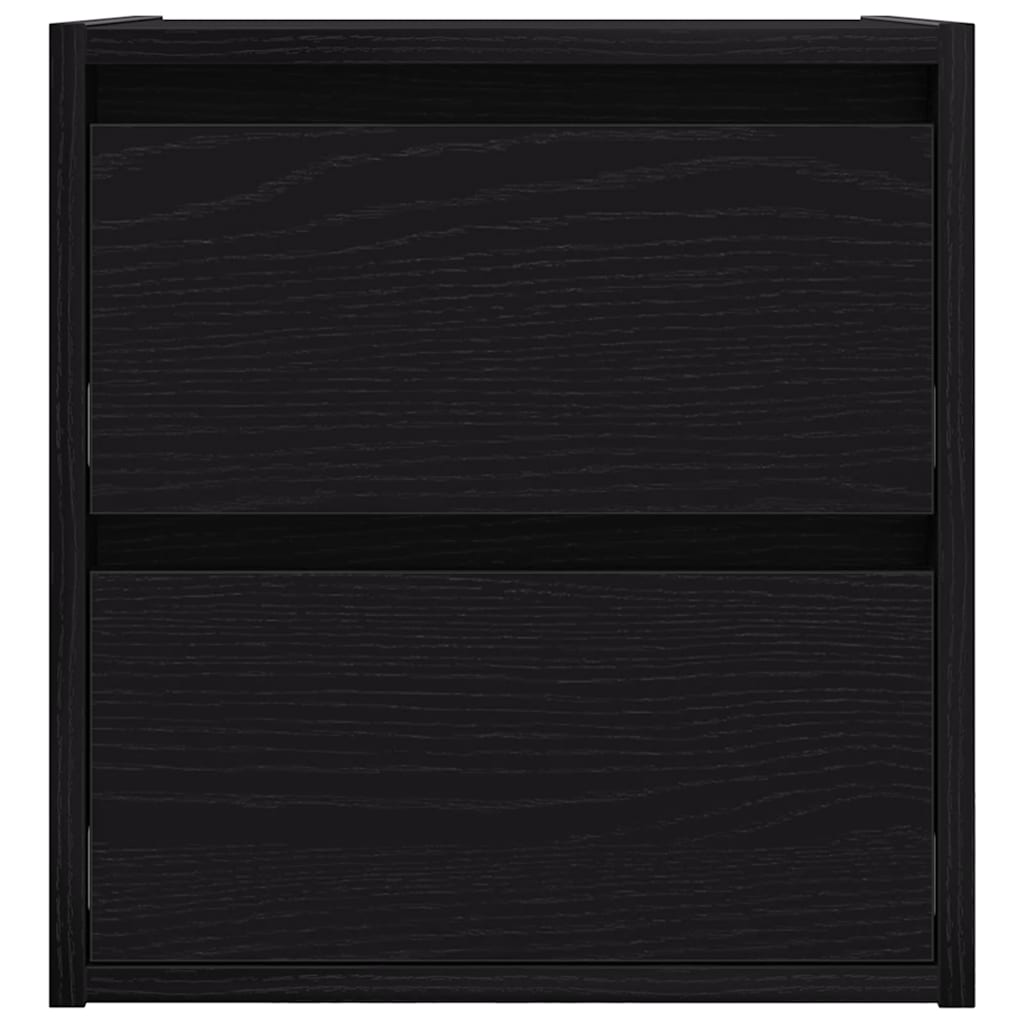 vidaXL Wall-mounted Bedside Cabinets 2 pcs Black Oak 38x34x40 cm