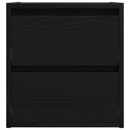 vidaXL Wall-mounted Bedside Cabinets 2 pcs Black Oak 38x34x40 cm