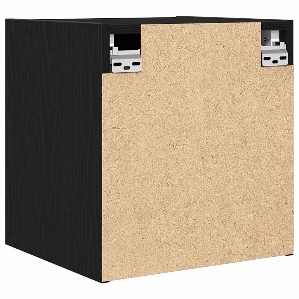 vidaXL Wall-mounted Bedside Cabinets 2 pcs Black Oak 38x34x40 cm