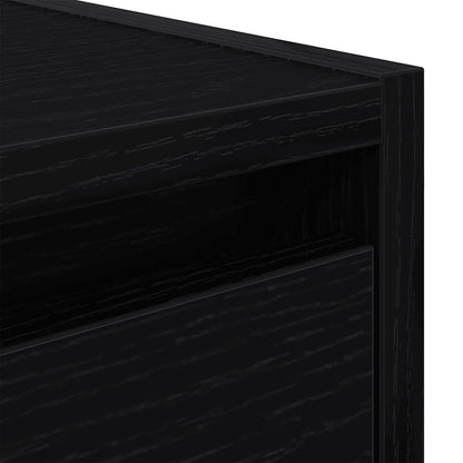 vidaXL Wall-mounted Bedside Cabinets 2 pcs Black Oak 38x34x40 cm