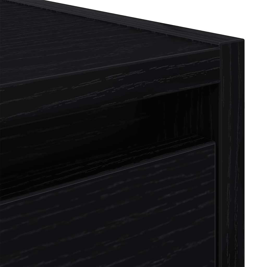 vidaXL Wall-mounted Bedside Cabinets 2 pcs Black Oak 38x34x40 cm