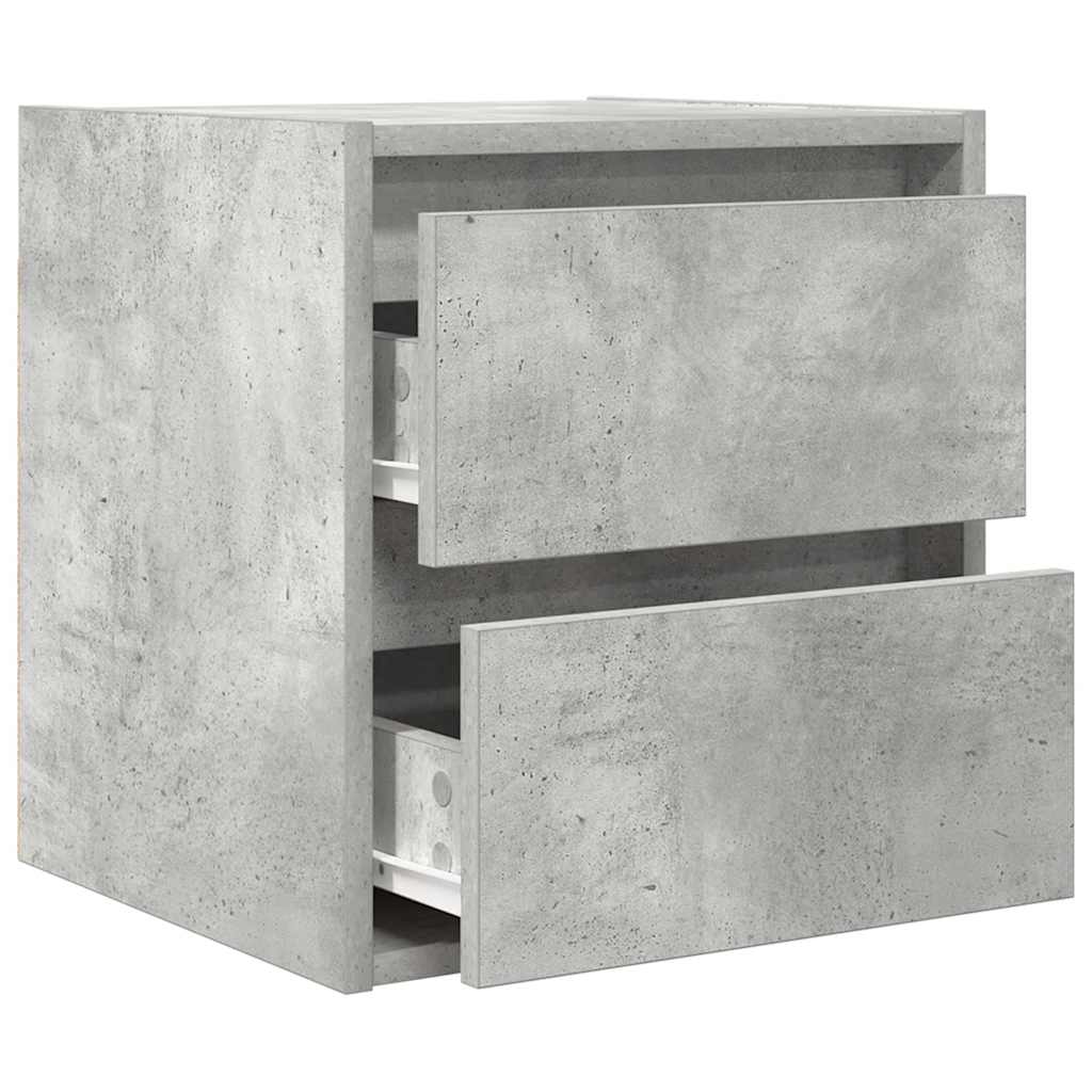 vidaXL Wall-mounted Bedside Cabinet Concrete Grey 38x34x40 cm