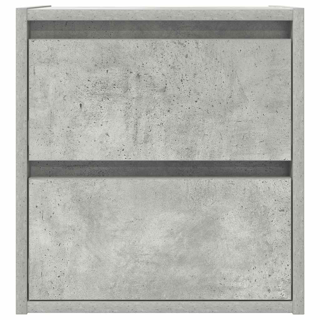 vidaXL Wall-mounted Bedside Cabinet Concrete Grey 38x34x40 cm