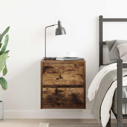 vidaXL Wall-mounted Bedside Cabinet Smoked Oak 38x34x40 cm