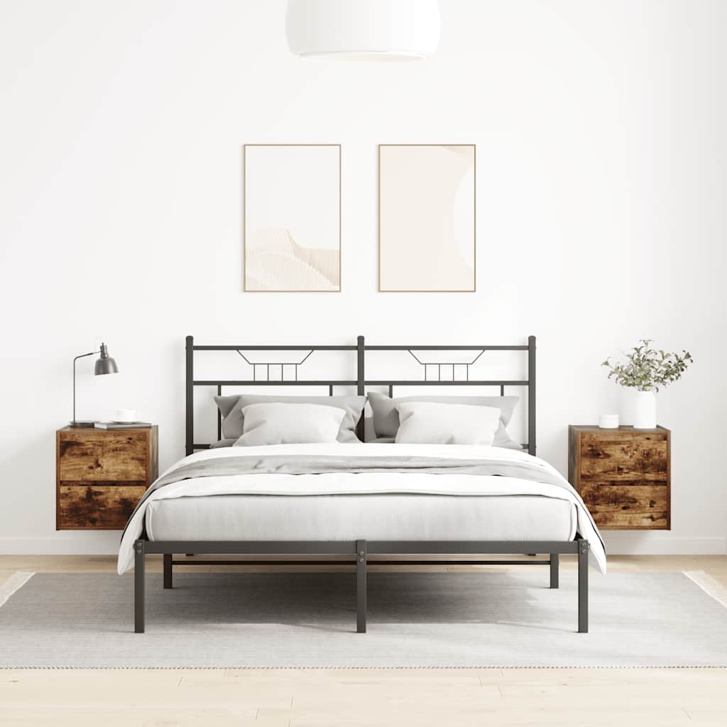 vidaXL Wall-mounted Bedside Cabinets 2 pcs Smoked Oak 38x34x40 cm
