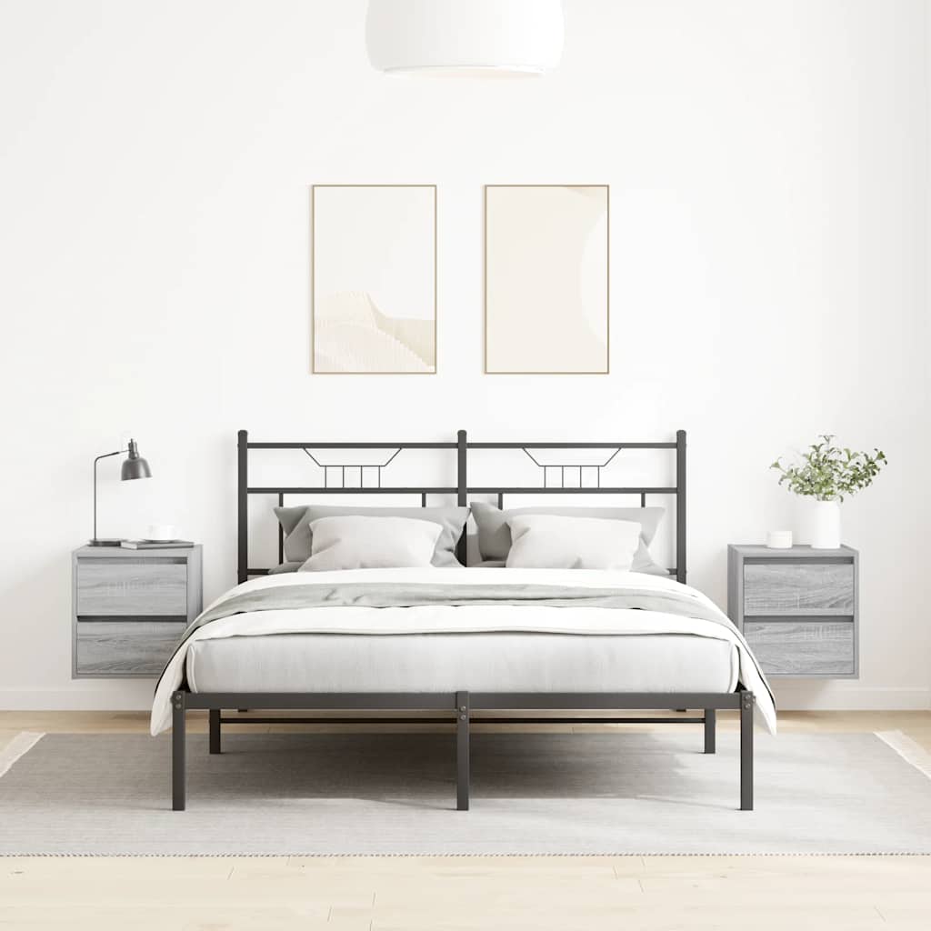 vidaXL Wall-mounted Bedside Cabinets 2 pcs Grey Sonoma 38x34x40 cm