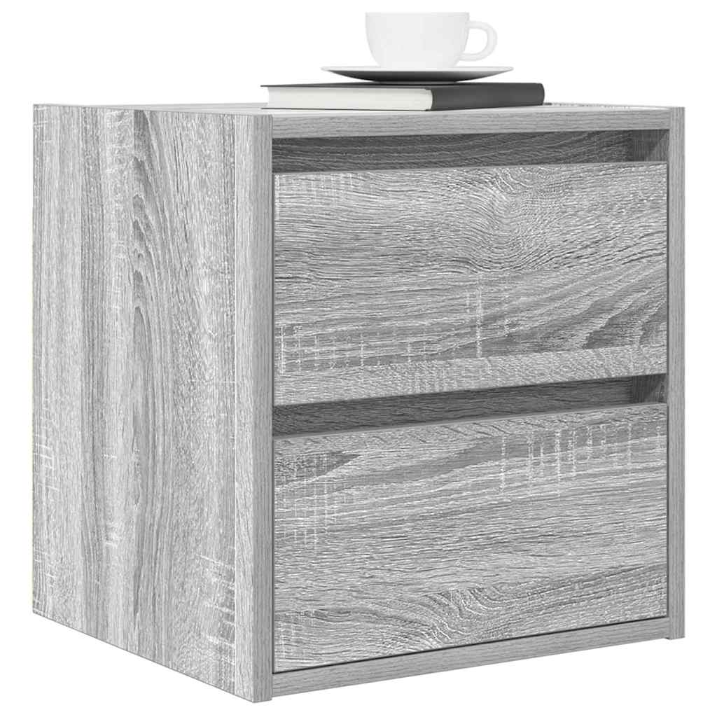 vidaXL Wall-mounted Bedside Cabinets 2 pcs Grey Sonoma 38x34x40 cm