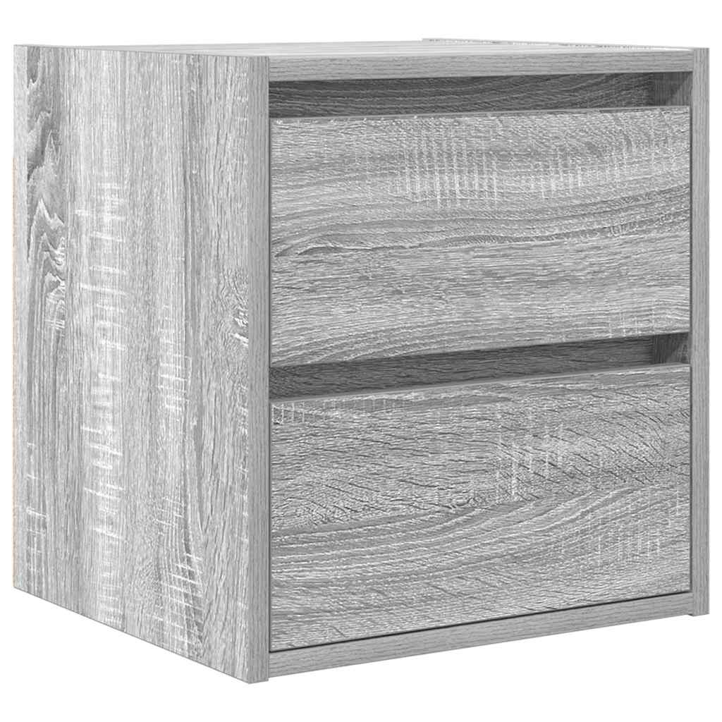 vidaXL Wall-mounted Bedside Cabinets 2 pcs Grey Sonoma 38x34x40 cm