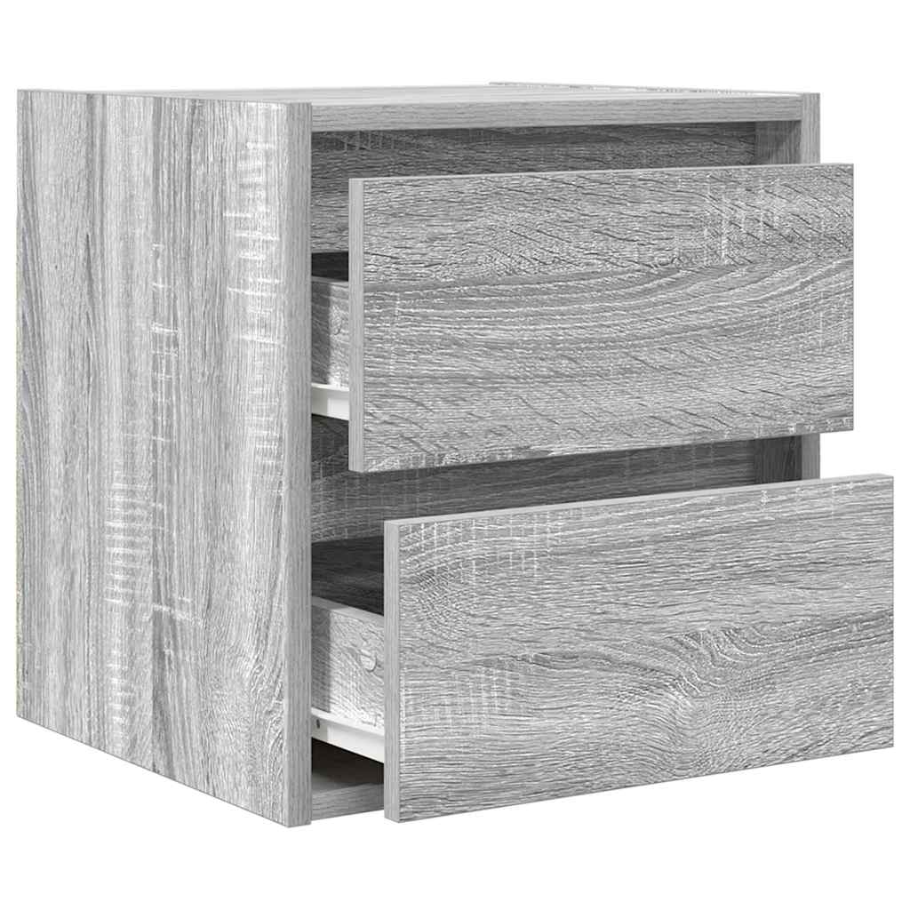 vidaXL Wall-mounted Bedside Cabinets 2 pcs Grey Sonoma 38x34x40 cm
